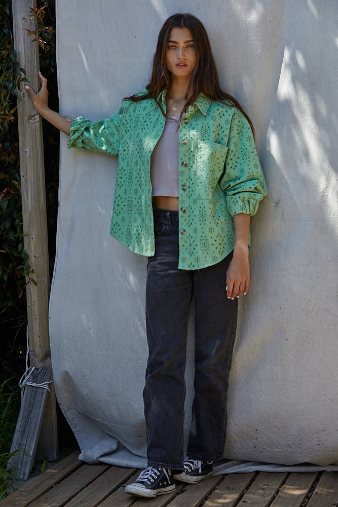 Eyelet Button Down