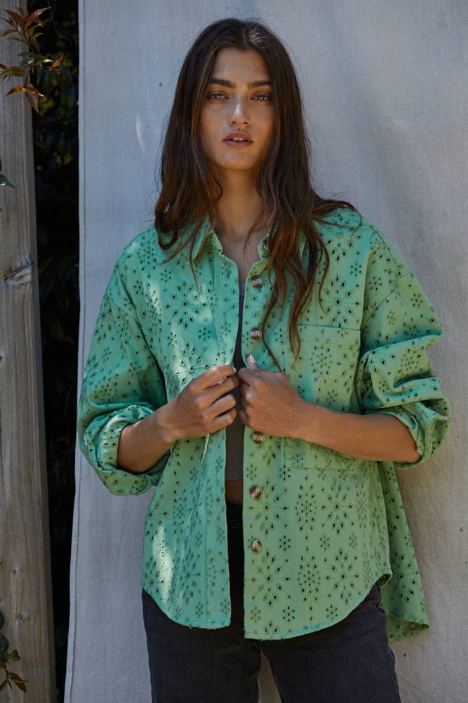 Eyelet Button Down