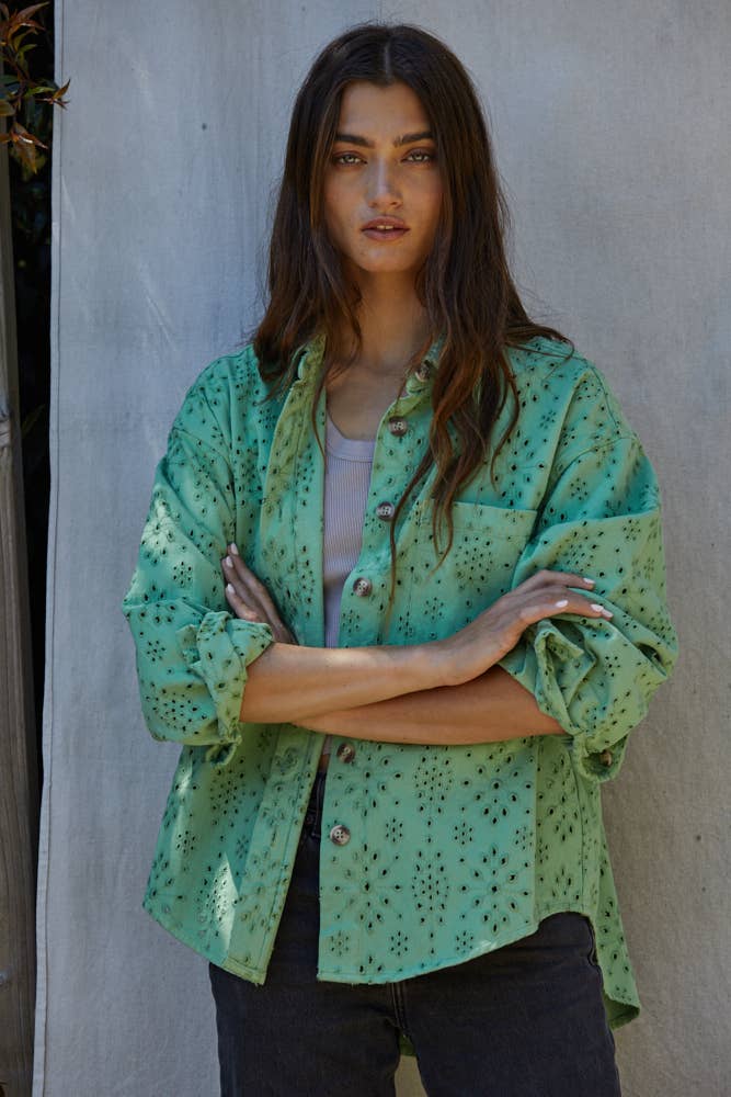 Eyelet Button Down