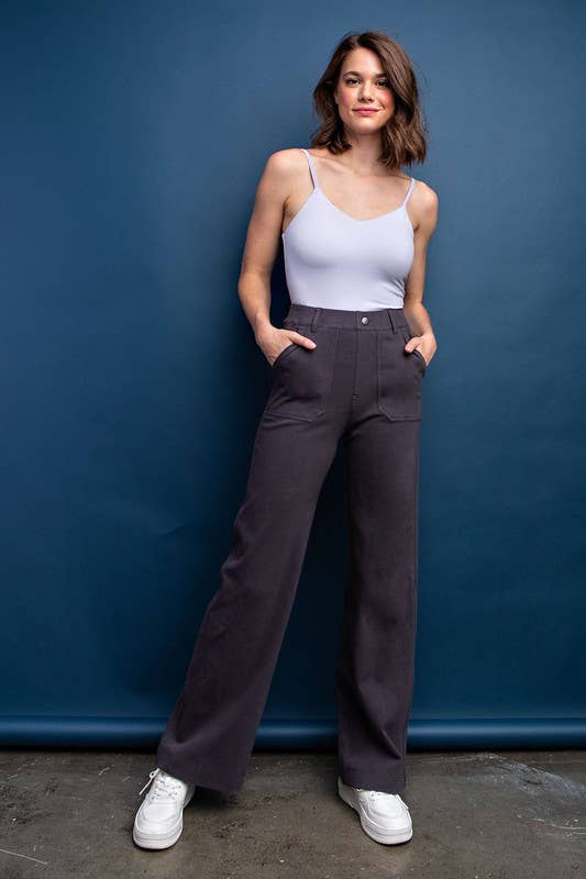 Straight Wide Leg Stretch Pants