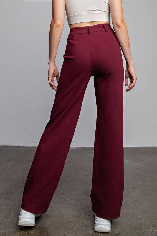 Straight Wide Leg Stretch Pants