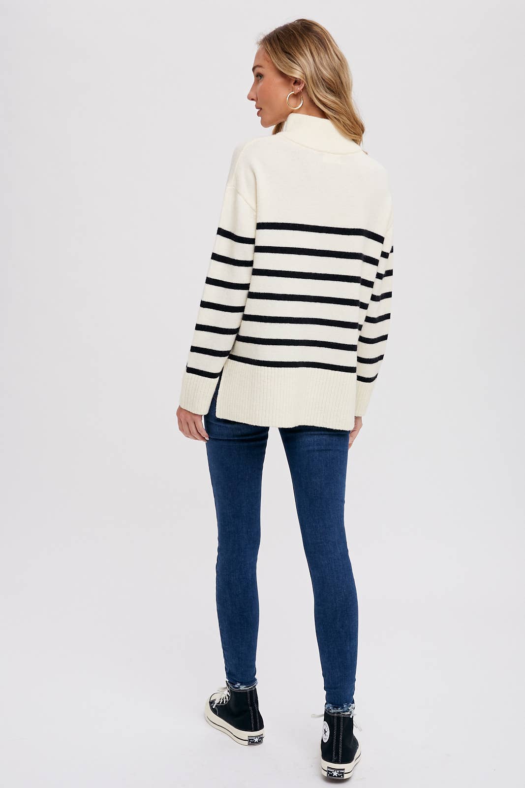 Quarter Zip Stripe Pullover