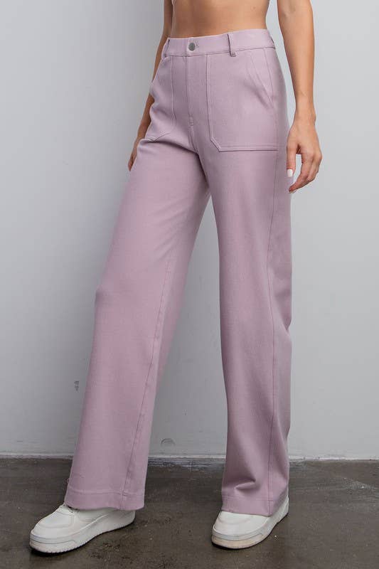 Straight Wide Leg Stretch Pants