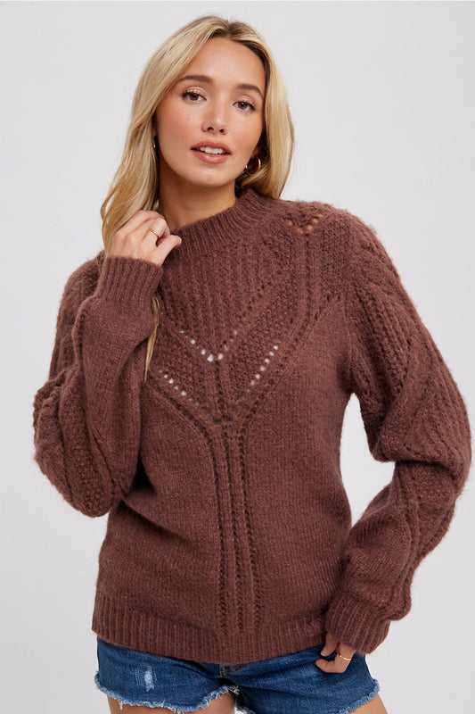 Woven Chocolate Sweater