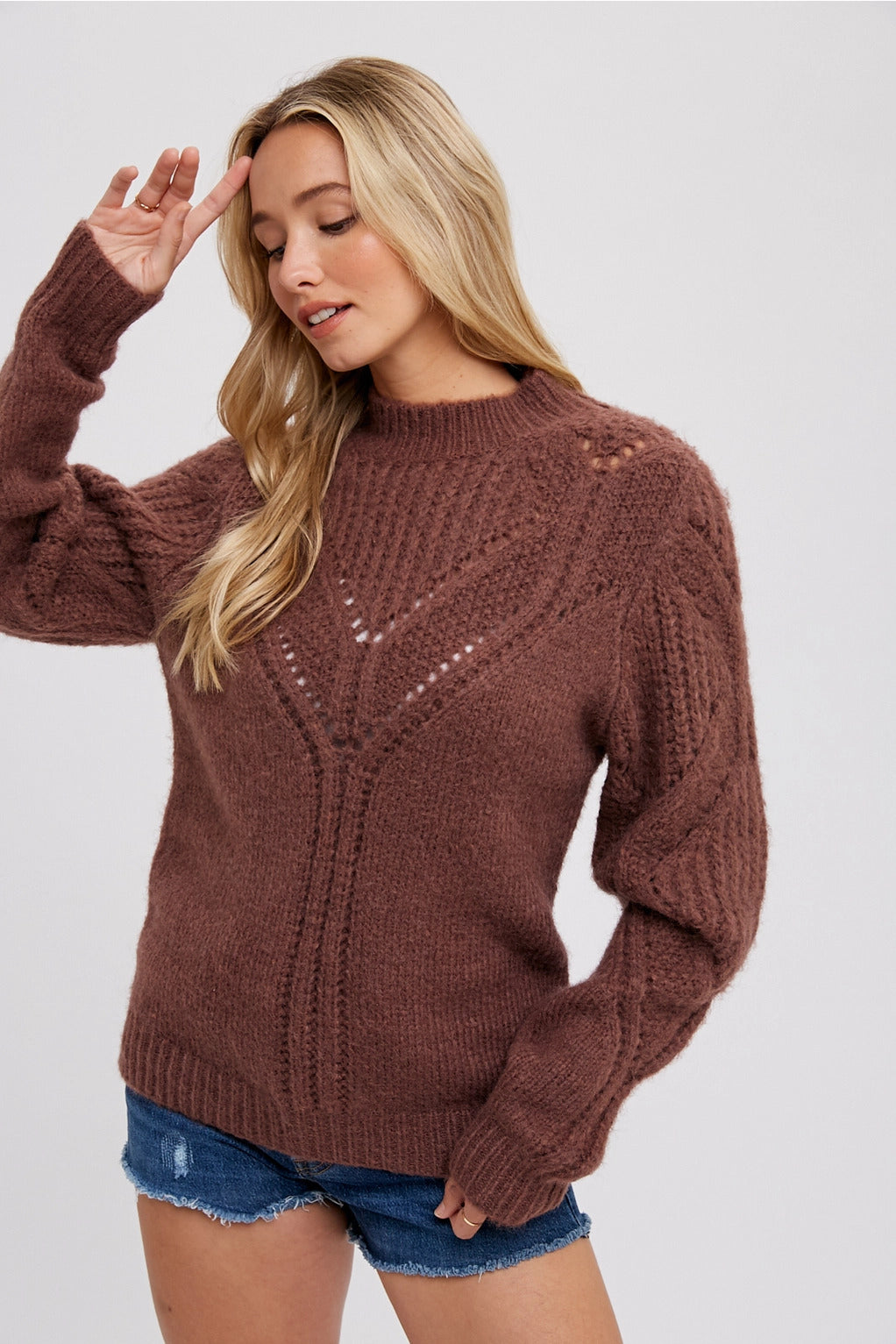 Woven Chocolate Sweater