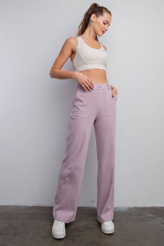 Straight Wide Leg Stretch Pants